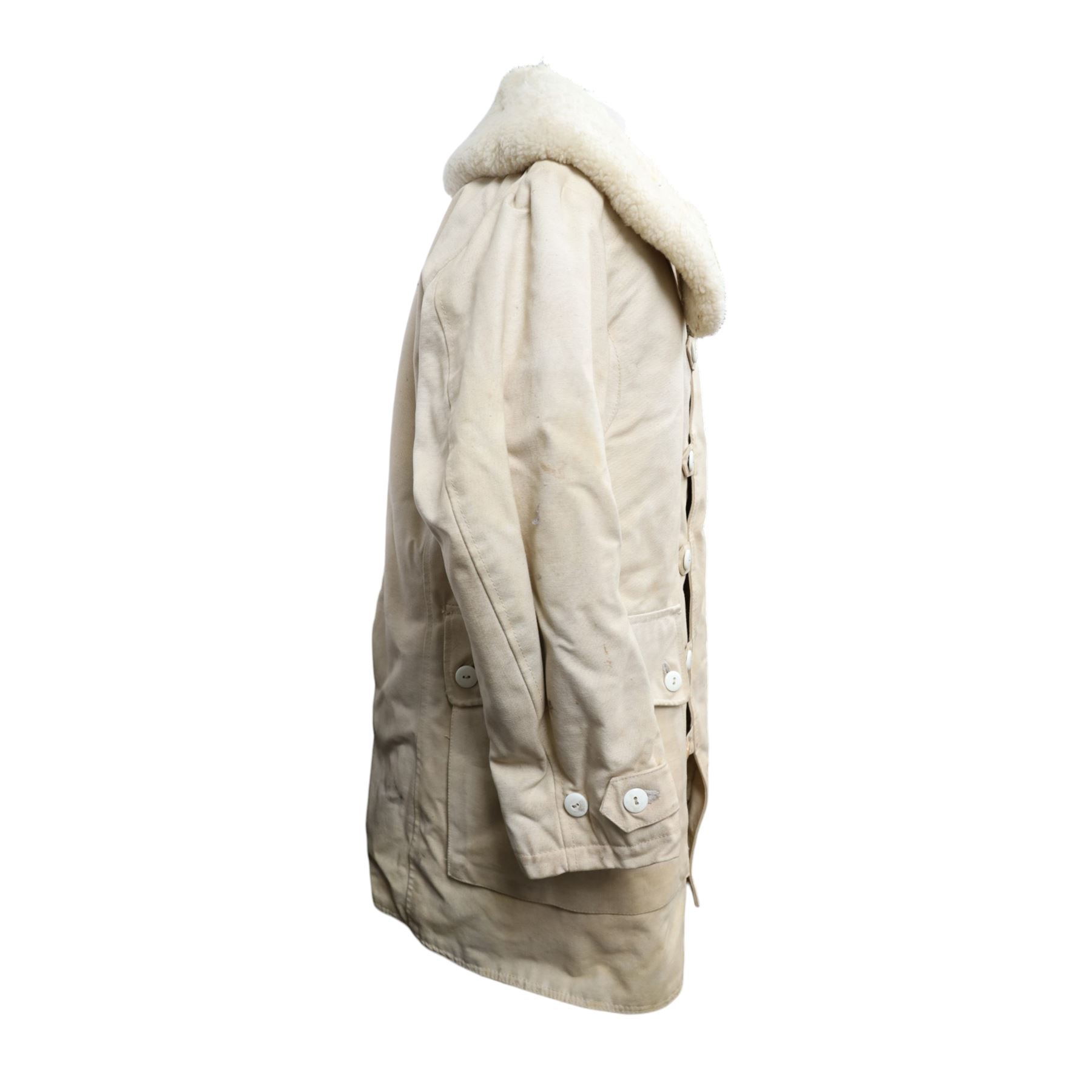 Swedish army field coat, M1909, with a sheepskin lining White 