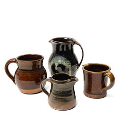 Collection of studio pottery, artists to include David Pritchard, Diana Worthy and others, in mottled brown glazes (10)