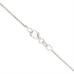Platinum diamond pendant, set with a single pear cut diamond of 2.00 carat, colour D, clarity VS2, with GIA report, on 18ct white gold fancy link chain necklace