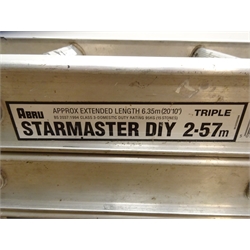  Abru Starmaster DIY aluminium triple ladder set, 635cm extended  
