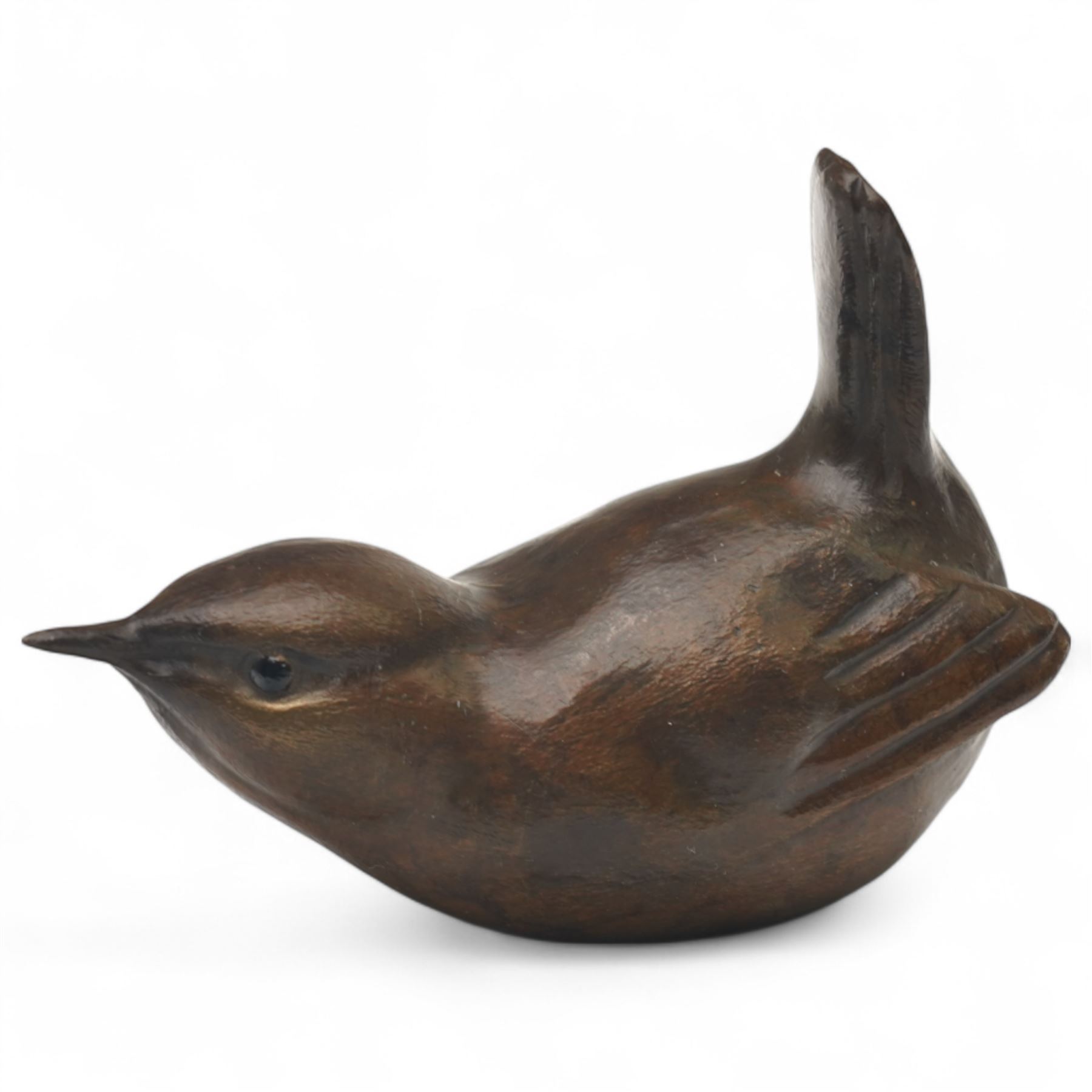 Alan Glasby (British 1945-2008): Wren, bronze model signed, W7.5cm