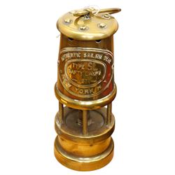 Britex Minor microscope in case, pair of 9 x 35 binoculars by Ross, London, small brass miners safety lamp, small telescope, drawing instruments etc