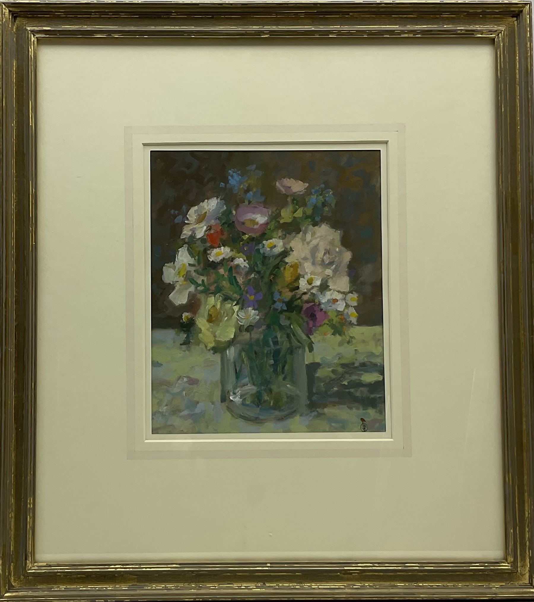 Robin Dudley Bailey RCA (British 1931-): 'Summer Arrangement' still life of flowers, oil on card signed with monogram 24cm x 20cm
Provenance: with Richard Hagen Fine Paintings, Broadway, Worcs., label verso