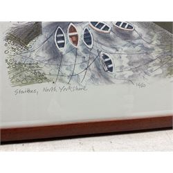 Bernard Cheese (British 1925-2013): 'Staithes - North Yorkshire', lithograph in colours signed titled dated '97 and numbered 16/60 in pencil with Curwen Chilford blindstamp 48cm x 64cm