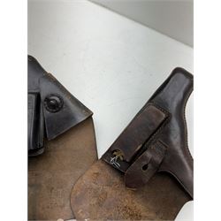 Two WWII German police officers luger pistol holders