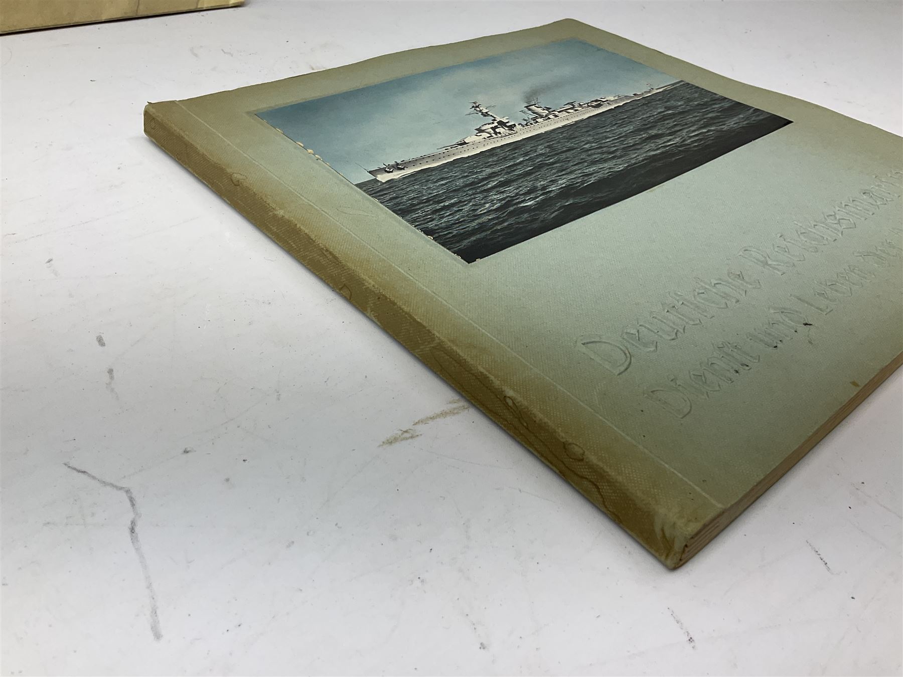 General De Fonclare: L'Armee Francaise A Travers Les Ages - L'Infanterie. Paris 1930. Hand coloured plates. Original card binding loose in later folder; Chaperon Eugene: Le Soldat Francais. Paris Ndc1895; and Deutsche Reichsmarine Dienst Und Leben Der Matrosen cigarette card album c1936 (3)