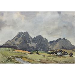 Ernest Charles Simpson (British 1915-2007): 'Blaven from the Elgol Road' Scotland, watercolour signed and dated '67, titled on original label verso 36cm x 52cm Notes: Simpson was a founding member of the Yorkshire Watercolour Society. 