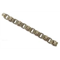 Thedore Fahrner Art Deco silver filigree design link bracelet, stamped TF 925 Fahrner