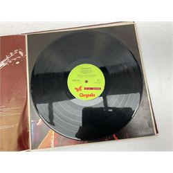 Jethro Tull Living in the Past double vinyl long play LP record album with gatefold sleeve and booklet, released 1972 with green Chrysalis labels, together with Jethro Tull Benefit LP (ILPS 9123), with 1972 Chrysalis green label