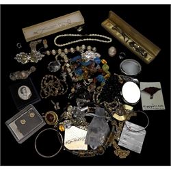 Silver stone set jewellery, including Siam silver brooch and bracelets and continental sil...