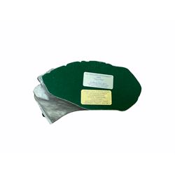 Border fine arts figures, Pick of the litter, model no JH30, by Ray Ayres L26cm, Tug of war, model no JH61, by D Walton H11.5cm and Robin with chicks in boot, model no RB45, by by Ray Ayres H11cm.  