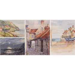 George Farquhar Pennington (British 1872-1961): Robin Hoods Bay and Runswick Bay, four wat...