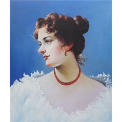 After Eugene de Blaas (Italian/Austrian 1843-1931): Portrait of a Lady, oil on canvas unsi...