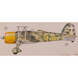 John Batchelor (British 1936-2019): Aircraft Studies, set of eleven gouaches variously signed and inscribed, max 35cm x 52cm (11)