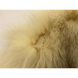 White Arctic Fox fur coat with loop fasteners 