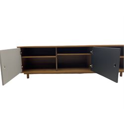 John Green for Snowhome of York - walnut finish sideboard/television stand, fitted with cupboard and shelf