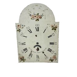 An early painted late 18th century 30hour long case clock dial and two 20th century mantle clocks.