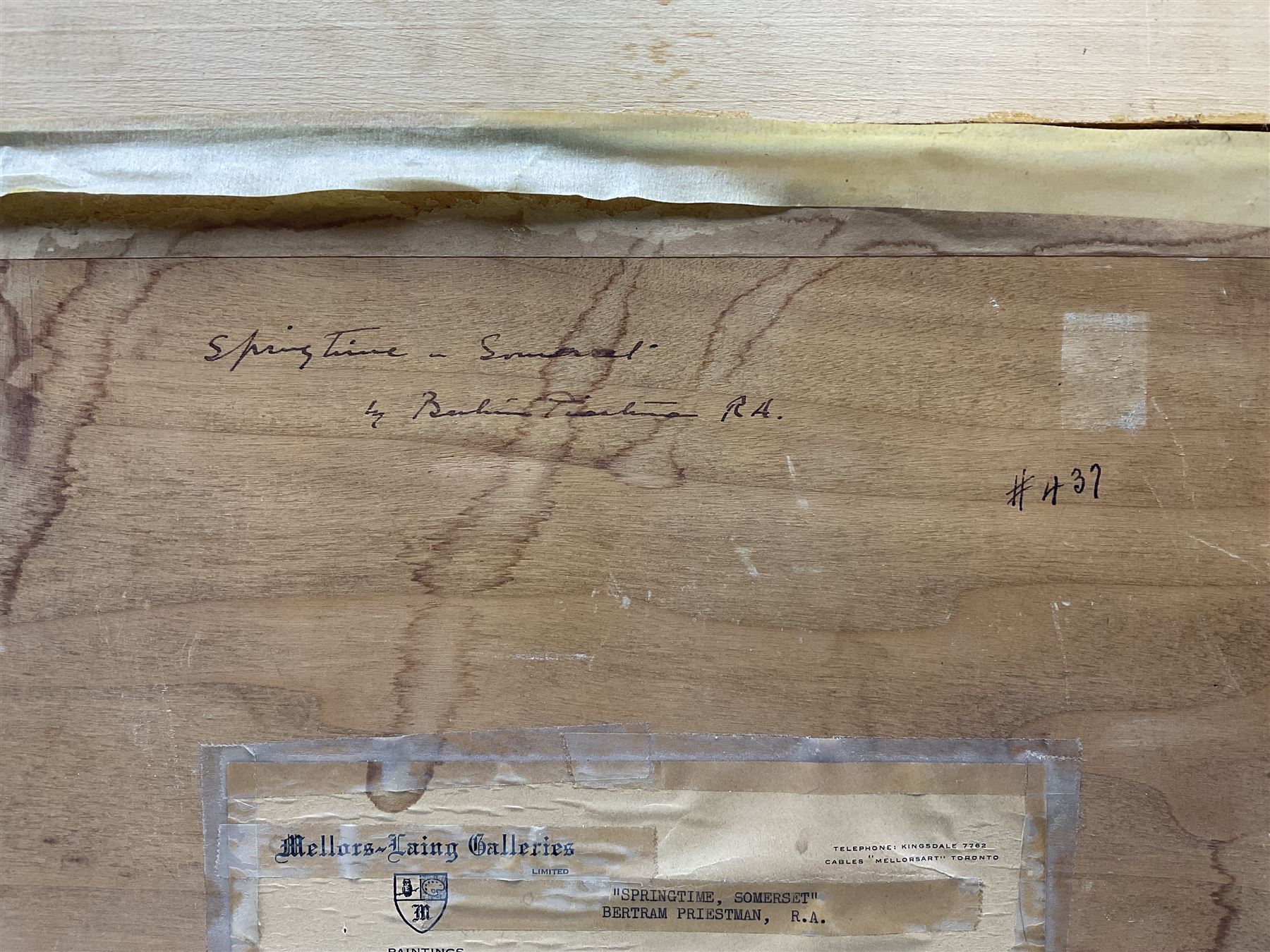 Bertram Priestman RA ROI NEAC (British 1868-1951): 'Springtime Somerset', oil on panel signed and dated '34, titled verso 25cm x 35cm
Provenance: with Mellors & Laing Galleries, Toronto, Canada, label verso