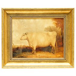 English Naive School - Prize Farm Animals, set of four colour prints 19cm x 24cm (4)