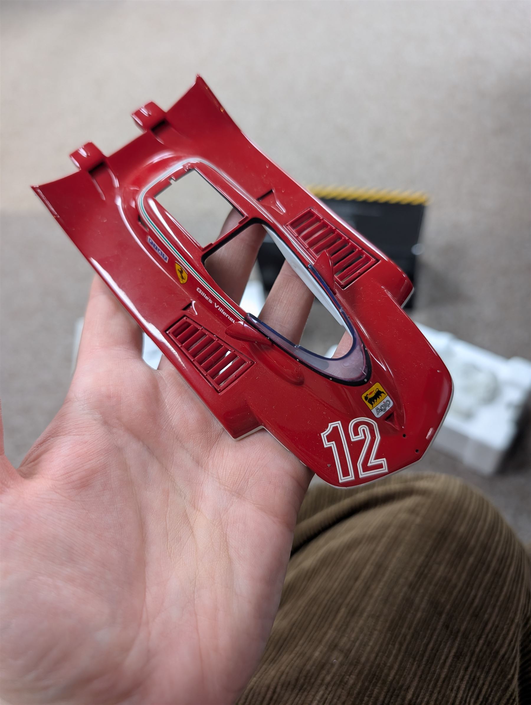 Exoto Grand Prix Classics 1:18 scale Gilles Villeneuve Ferrari 312T4 #12, 1979 Championship 2nd with Ferrari umbrella, boxed