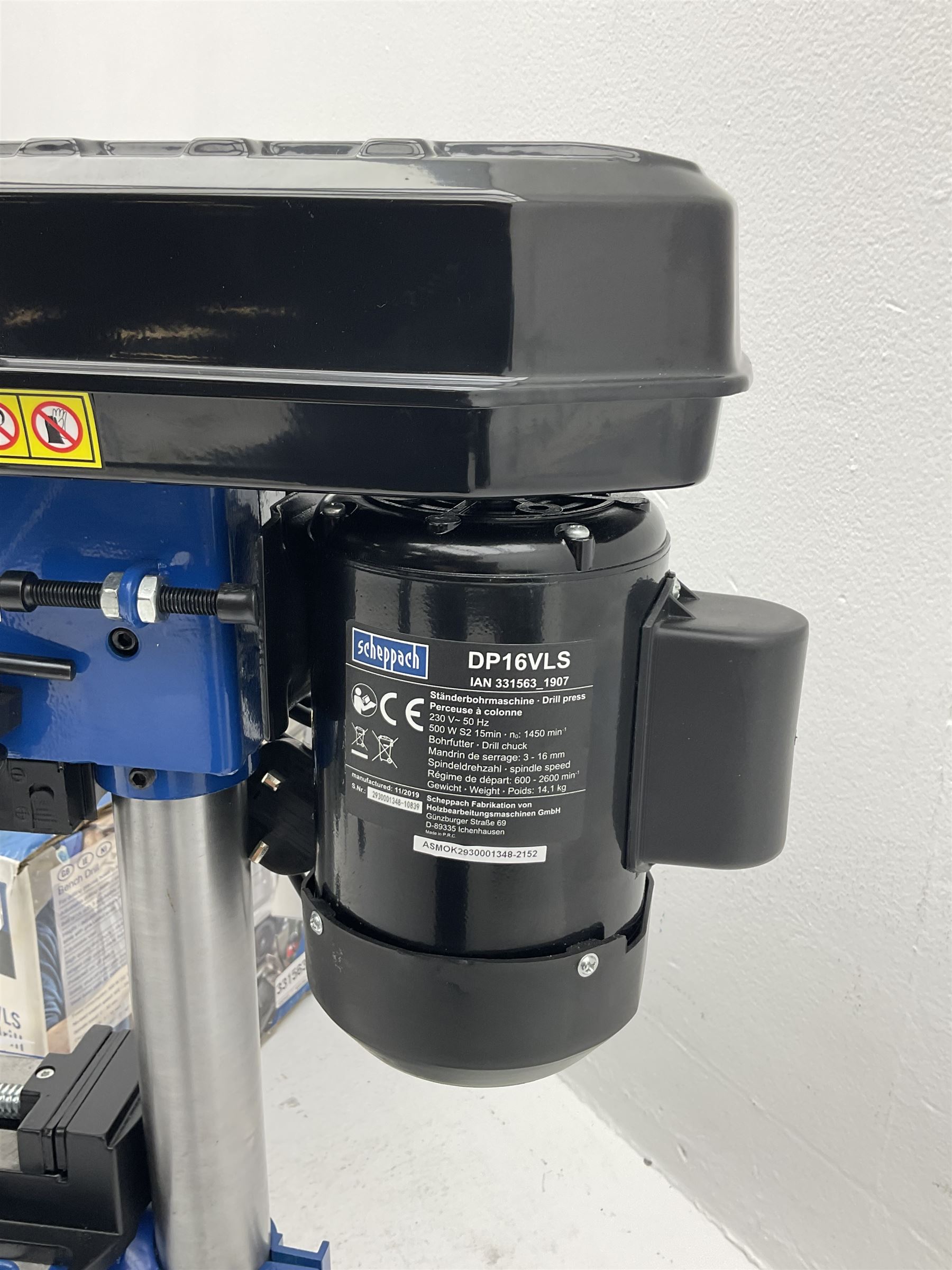 Scheppach DP16VLS bench drill  - THIS LOT IS TO BE COLLECTED BY APPOINTMENT FROM DUGGLEBY STORAGE, GREAT HILL, EASTFIELD, SCARBOROUGH, YO11 3TX