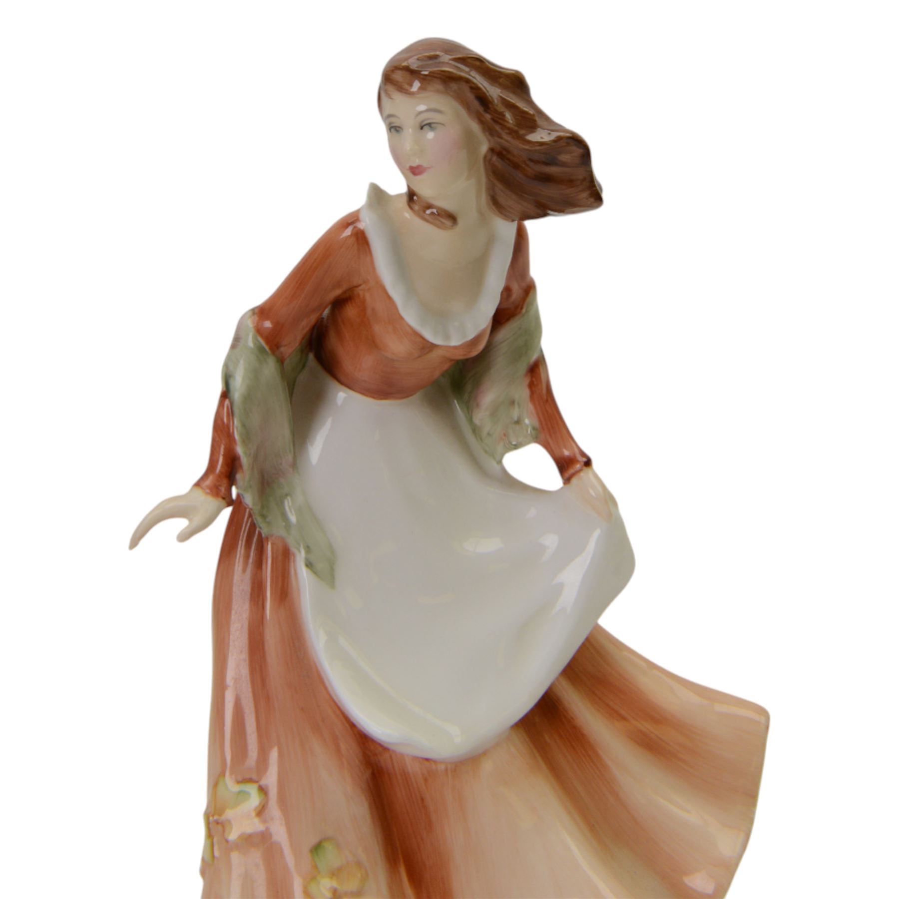 Two Royal Doulton figures, The Jester HN2016 and Autumtime HN3231, both boxed 