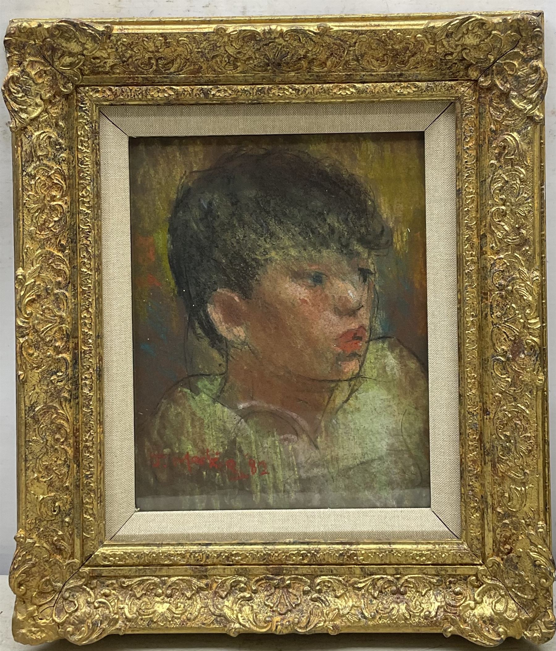 John Mackie (Scottish 1953-): Portrait of a Boy, pastel signed and dated '82, 24cm x 19cm 