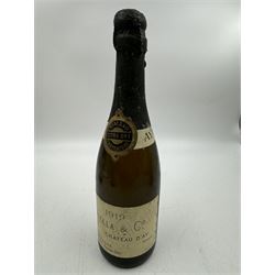 Mixed champagne; Chateau D'ay Ayala & Co 1919, Oudinot a Epernay, Antoine de Clevecy and Lanson Black Label, various contents and proof (4)