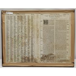 John Speed (British 1552-1629): 'The West Ridinge of Yorkeshyre' [sic] - West Yorkshire, engraved map with later hand-colouring pub. John Sudbury and George Humble, London 1610 [1611], window verso showing pages 79-80, 41cm x 54cm