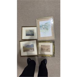 Collection of mostly watercolours, variously signed, artists to include Tom Anderton, Walter Henry Sweet, James Robertson Miller, Percy Hipkiss, J B Donaldson, Phil Smith and others indistinctly signed, contents in one box 