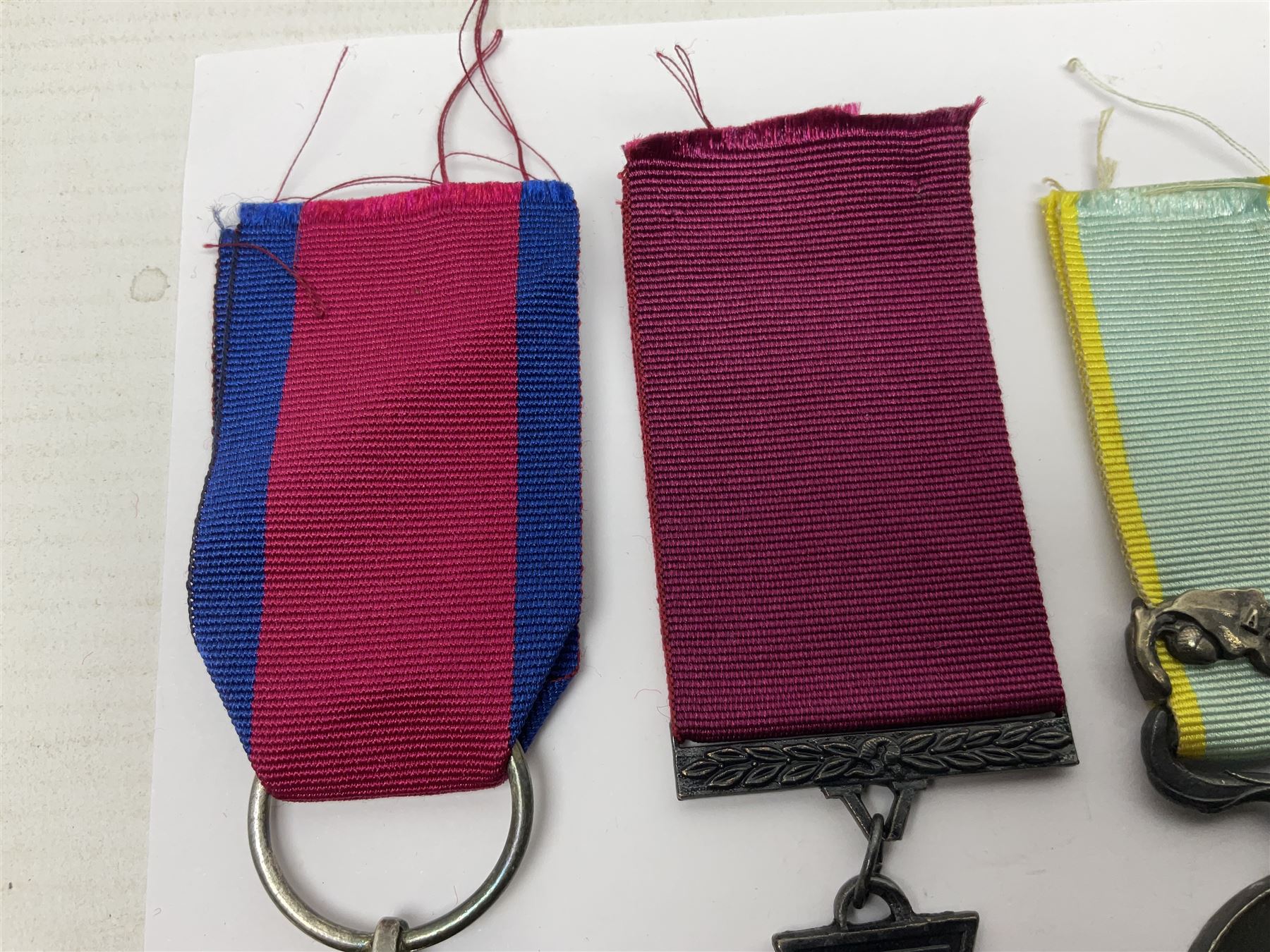 Seven copies of early medals - Waterloo, Crimea, Mediterranean, China 1900, Victoria Cross, Natal Rebellion and Tibet 1903-4; all with ribbons (7)