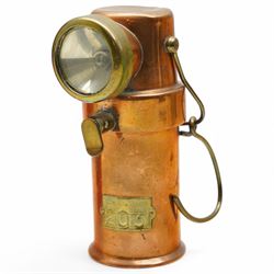 Brass miners safety lamp by CEAG Miners Supply Company Type B.E.3 H17cm 