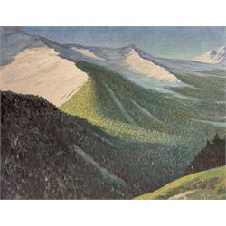 E D Johnson (British 1951-): 'Cumberland', set three oils on board signed, inscribed verso max 55cm x 72cm (3)