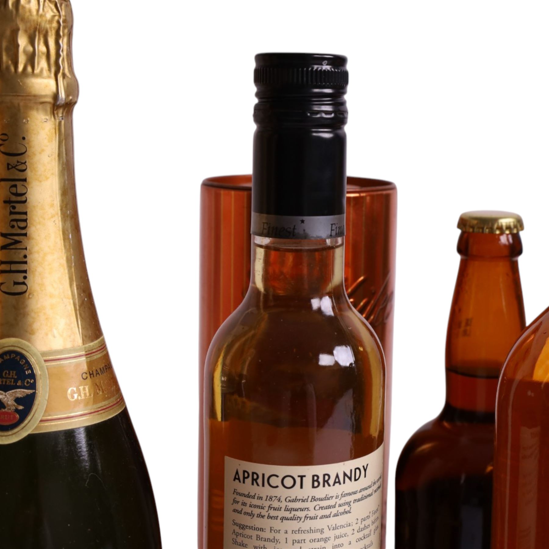 Mixed alcohol, including Moet & Chandon, Bols, Apricot Brandy etc  verious contents and proof 