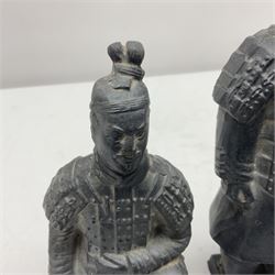 Two Chinese 'Terracotta Warrior' style figures, tallest H23cm