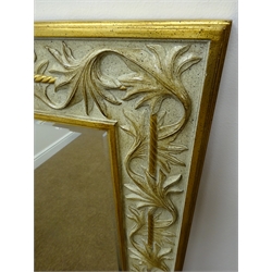  Large ornate gilt and cream bevel edge mirror, W99cm, H120cm  