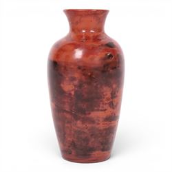 20th century Chinese red realgar peking glass vase, H12cm 