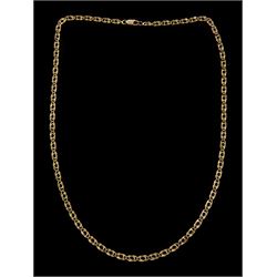 9ct rose gold double curb link chain necklace, hallmarked