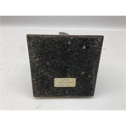 Presentation bronzed figure of a paratrooper by Peter Hicks mounted on a mahogany plinth with plaque inscribed ' Presented to Lieutenant General Sir Michael Gray KCB OBE President Army Parachute Association 1981-1987 An Outstanding Term of Leadership Friendship and Humour. Thank You All Ranks A.P.A.' H28cm; a brass Pegasus plaque H12cm; and small quantity of colour photographs and prints of military related paintings