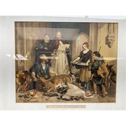 Samuel Cousins RA (British 1801-1887) after Sir Edwin Henry Landseer RA (British 1802-1873): 'Bolton Abbey in the Olden Time', coloured mezzotint 44cm x 56cm