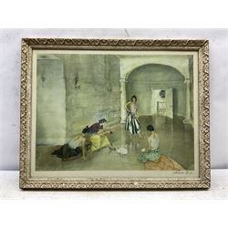 Sir William Russell Flint (Scottish 1880-1969): 'Los Cientos', limited edition print signed in pencil, with Fine Art Trade Guild blindstamp, 41cm x 54cm
