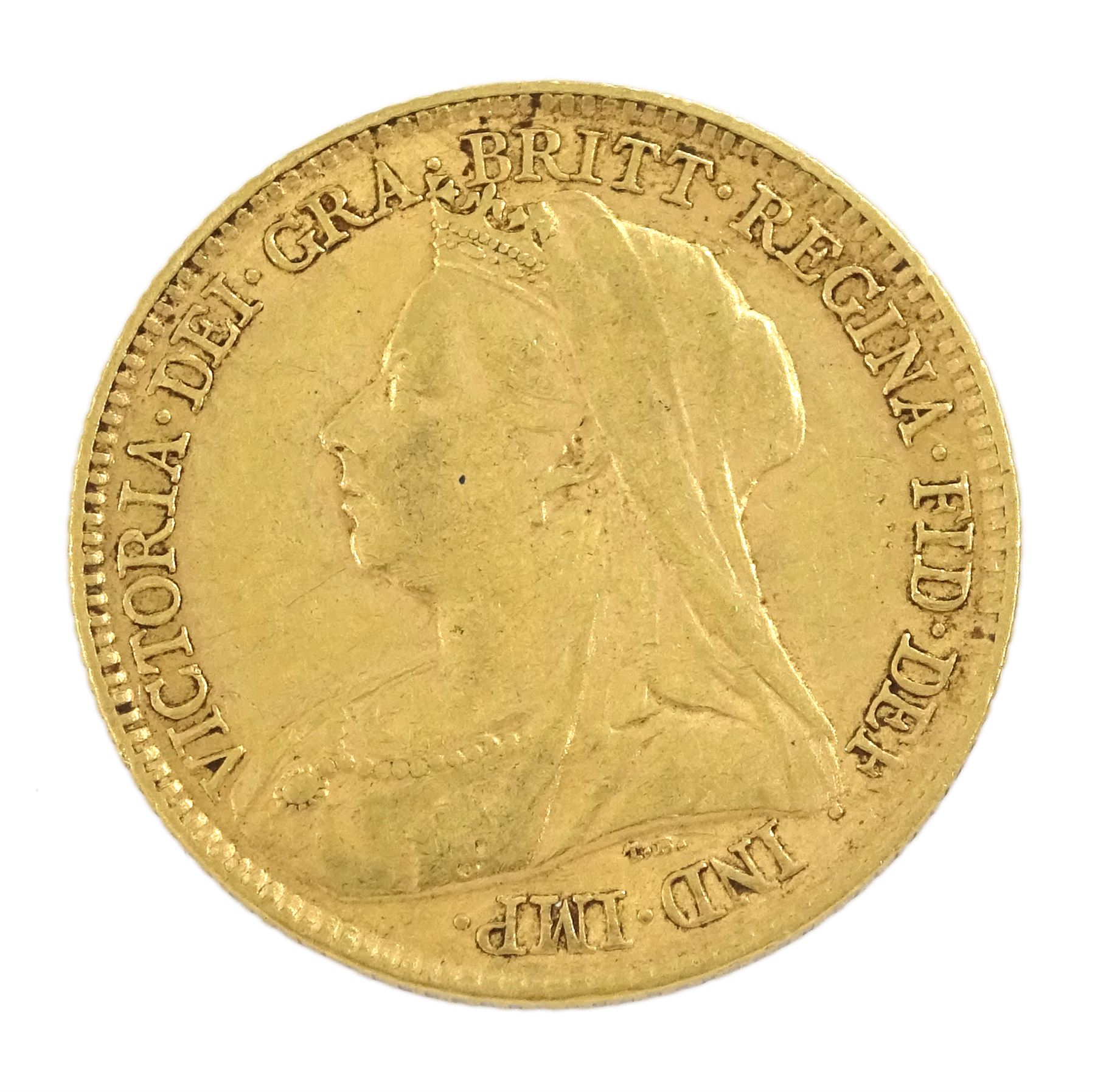 Queen Victoria 1895 gold half sovereign coin