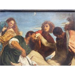 After Titian (Italian c.1488-1576): The Entombment of Christ, 19th century oil on canvas unsigned 34cm x 43cm 