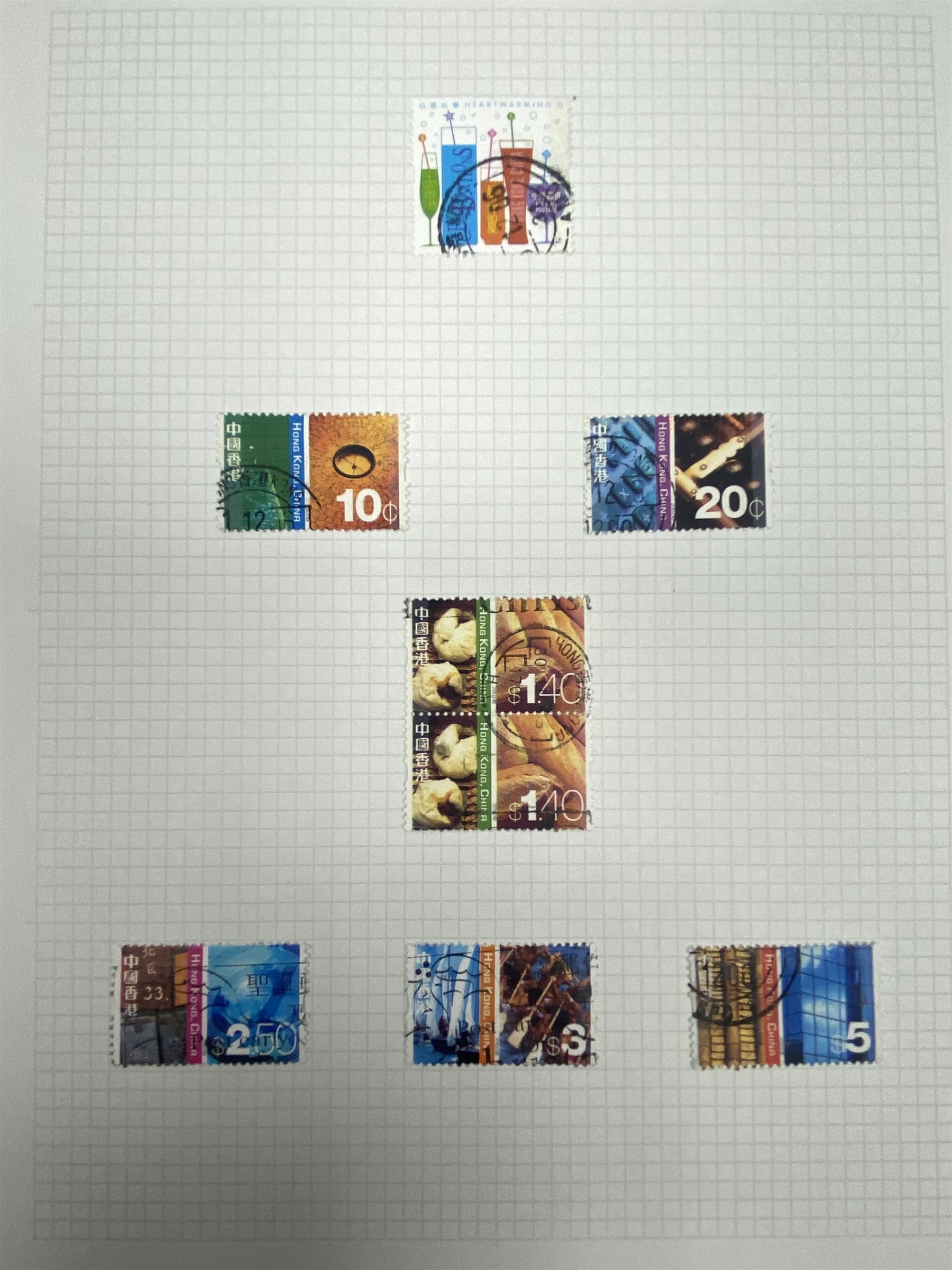 Hong Kong Queen Victoria and later stamps, including 1874-1902 postal fiscal stamps, various King Edward VII issues including one dollars, China overprints etc, housed on pages