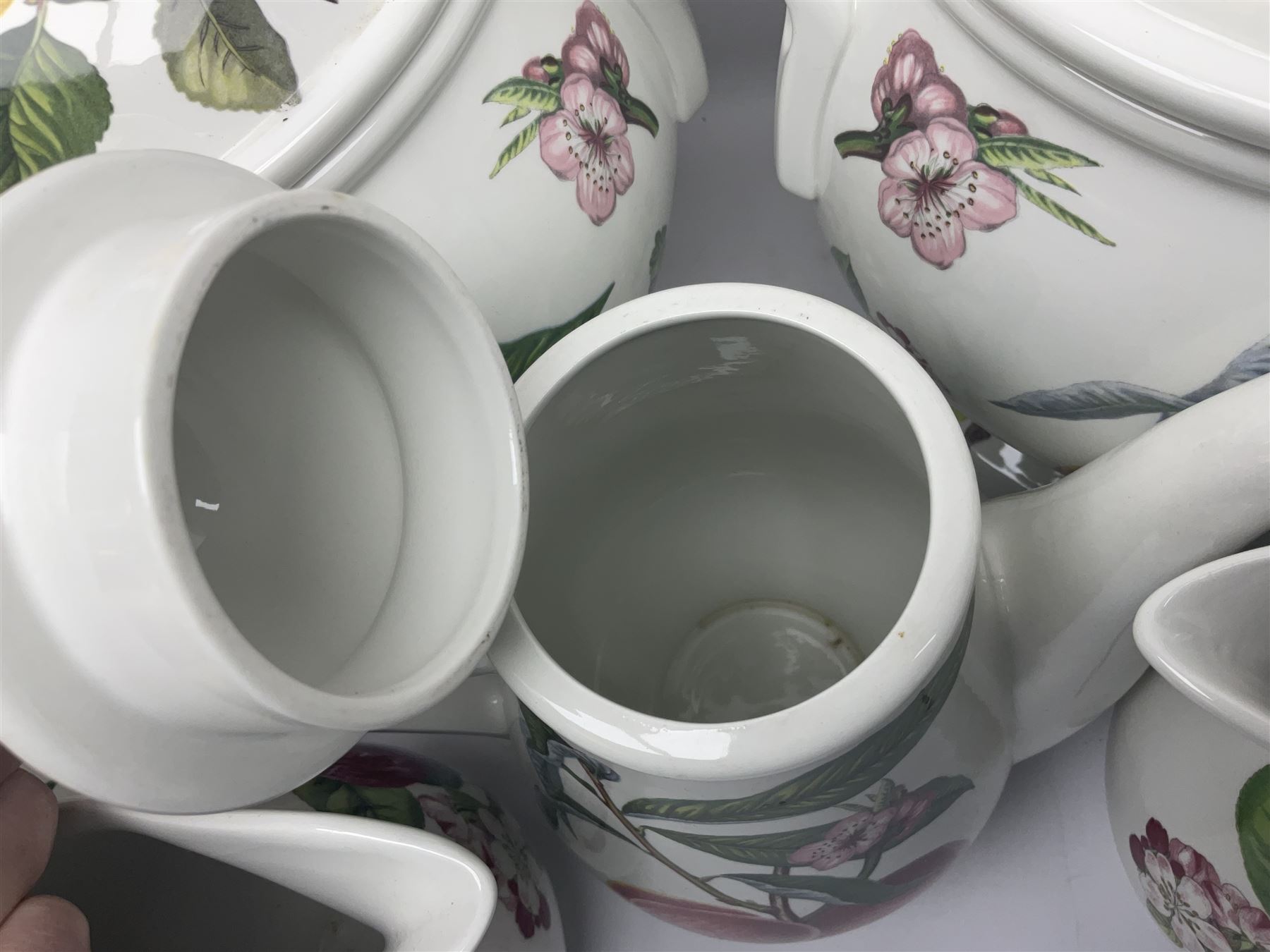 Three Portmeirion soup tureens with covers and ladles, together with vases, large bowls and other Portmeirion items