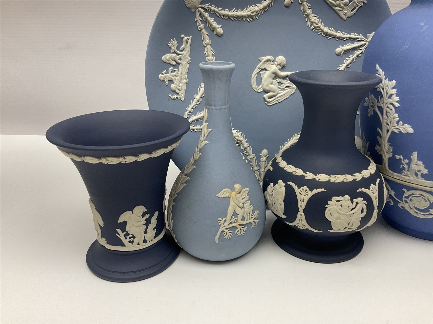 Large collection of Wedgwood Jasperware in dark blue | Antiques 