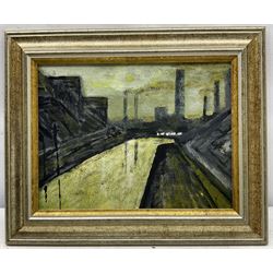 Circle of Theodore Major (British 1908-1999): Industrial Landscape, oil on board unsigned 16cm x 22cm