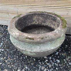 Pair of large cast stone garden planters  - THIS LOT IS TO BE COLLECTED BY APPOINTMENT FROM DUGGLEBY STORAGE, GREAT HILL, EASTFIELD, SCARBOROUGH, YO11 3TX