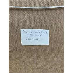 Neil Tyler (British 1945-): 'Station Clock Tower - Scarborough', oil on board signed, titled verso 59cm x 49cm