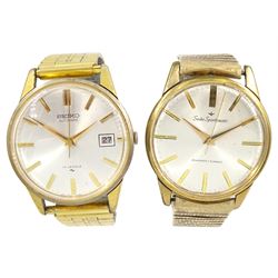Seiko Sportsmatic plated and stainless steel gentleman's automatic wristwatch and one other Seiko automatic wristwatch, both on gilt straps